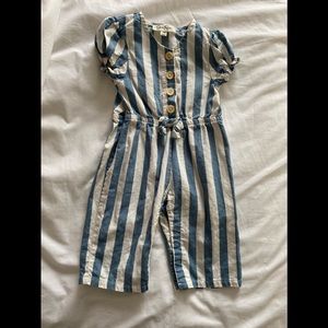 Vertical striped romper suit